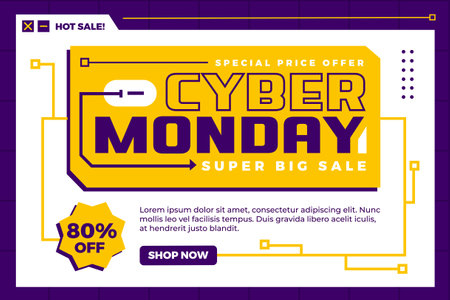Cyber Monday background design template easy to customize simple and elegant designのイラスト素材
