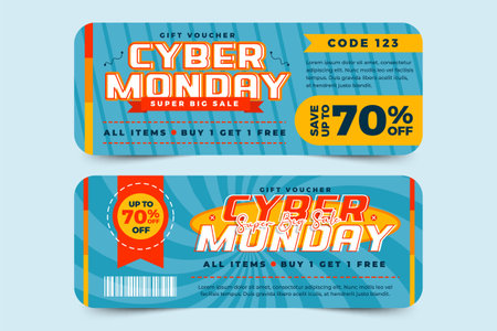 Cyber Monday cover banner design template easy to customize simple and elegant designのイラスト素材