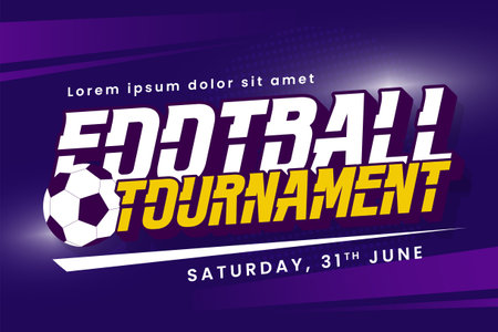 Football tournament, sport event poster or flyer design template easy to customize simple and elegant designのイラスト素材