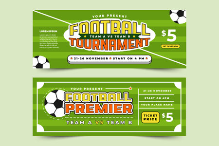 Football tournament, sport event banner design template easy to customize simple and elegant designのイラスト素材