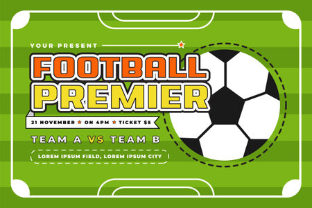 Football tournament, sport event banner design template easy to customize simple and elegant designのイラスト素材