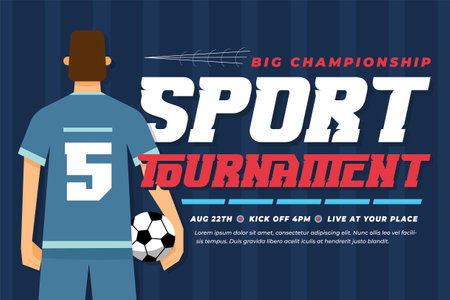 Football tournament, sport event background design template easy to customize simple and elegant designのイラスト素材