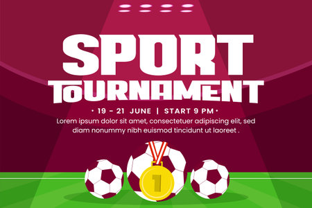 Football tournament, sport event background design template easy to customize simple and elegant designのイラスト素材