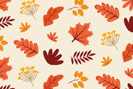 Autumn leaves set flat illustrations simple and elegant vector designのイラスト素材