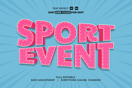 Sport event vector text effect editable, simply write your words and watch the magic happen, Use this one-of-a-kind effect to say whatever you want.のイラスト素材