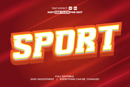 Sport event vector text effect editable, simply write your words and watch the magic happen, Use this one-of-a-kind effect to say whatever you want.のイラスト素材