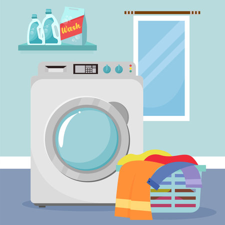 Simple household equipment element collection in flat illustration, this element will create a fresh atmosphere, simple cute fun and elegant vector design.のイラスト素材