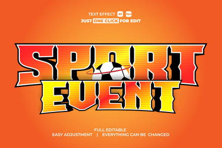 Sport event vector text effect editable, simply write your words and watch the magic happen, Use this one-of-a-kind effect to say whatever you want.のイラスト素材