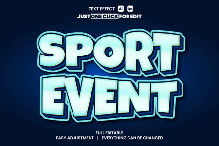 Sport day event vector text effect editable, simply write your words and watch the magic happen, Use this one-of-a-kind effect to say whatever you want.のイラスト素材
