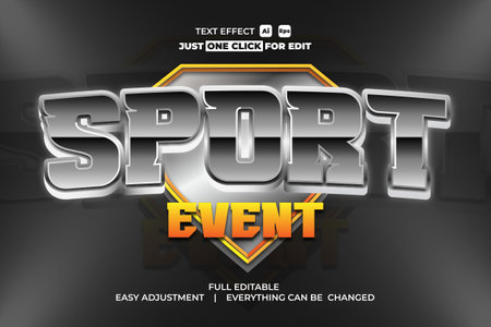 sport event vector text effect editable, simply write your words and watch the magic happen, Use this one-of-a-kind effect to say whatever you want.のイラスト素材