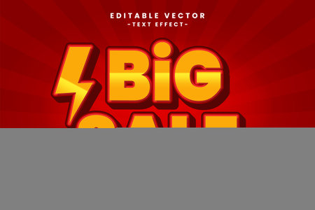 Big Sale promo text effect, easy custom, modern style header or title promotion product or services, special offer discount sale, simple and clean background.のイラスト素材