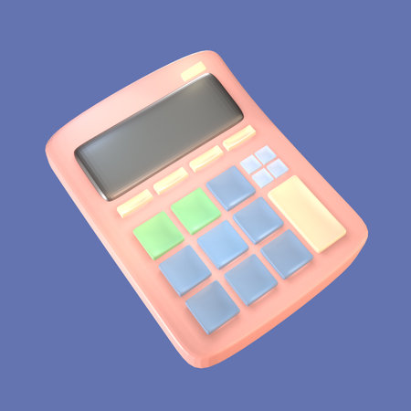 3D icon back to school calculator rendered isolated on the colored background. simple and elegant object for your design.の写真素材