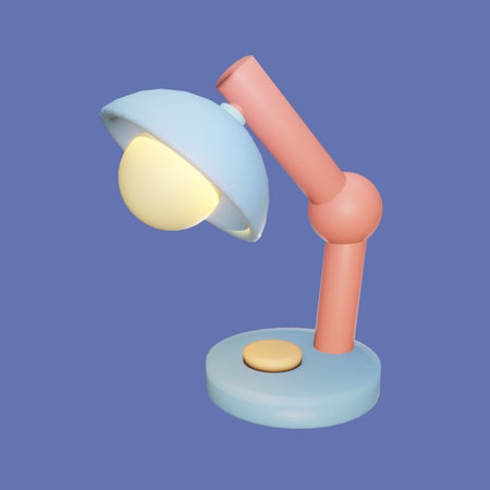 3D icon back to school table lamp rendered isolated on the colored background. simple and elegant object for your design.の写真素材