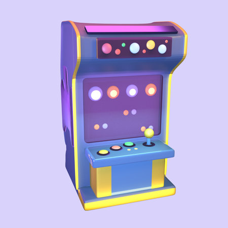 3D icon video games rendered isolated on the colored background. arcade machine object for your design.の写真素材