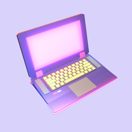 3D icon video games rendered isolated on the colored background. gaming laptop object for your design.の写真素材