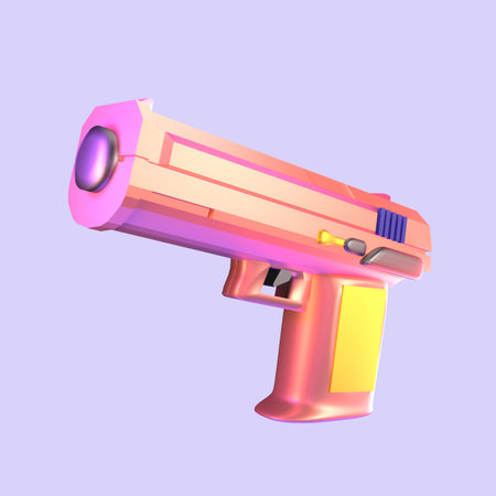 3D icon video games rendered isolated on the colored background. console gun object for your design.の写真素材