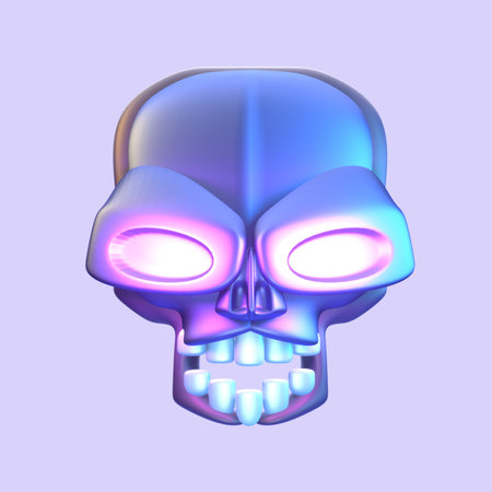 3D icon video games rendered isolated on the colored background. skull object for your design.の写真素材