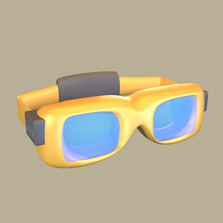 3D icon labor day rendered isolated on the colored background. safety goggles object for your design.の写真素材