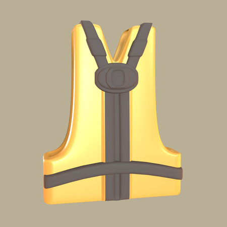 3D icon labor day rendered isolated on the colored background. safety vest object for your design.の写真素材
