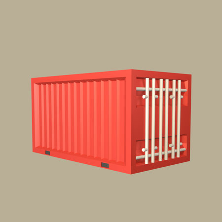 3D icon labor day rendered isolated on the colored background. shipping container object for your...