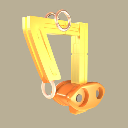 3D icon labor day rendered isolated on the colored background. industrial crane hook object for your design.の写真素材