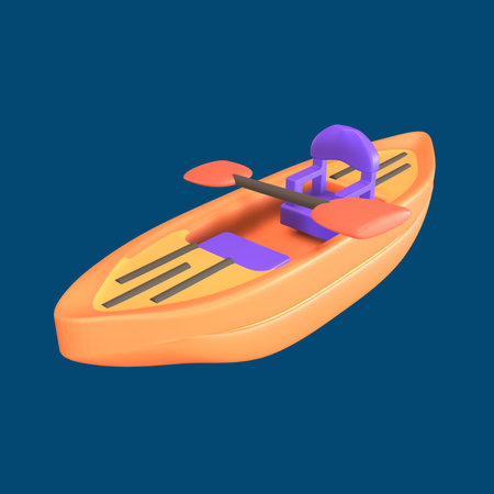 3D icon world tourism day rendered isolated on the colored background. kayak object for your design.の写真素材
