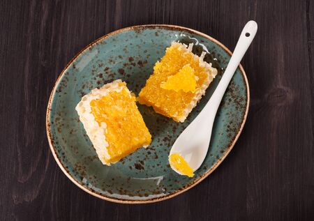 Plate with honeyの写真素材