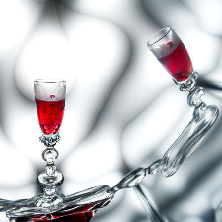 Vintage glass of red wineの写真素材
