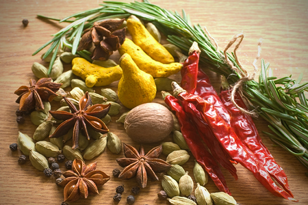 Spices used in cooking foodの写真素材