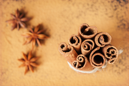 Cinnamon sticks and star aniseの写真素材