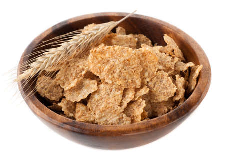 Muesli in a wooden bowl