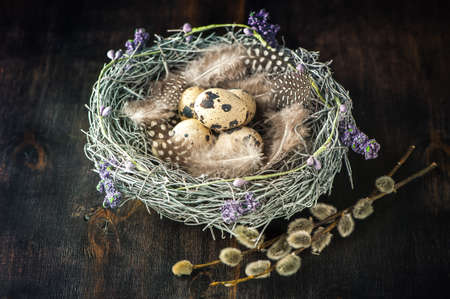 Easter eggs in the nest