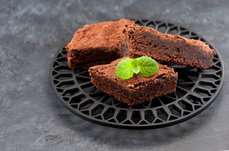 Pieces chocolate cakeの写真素材
