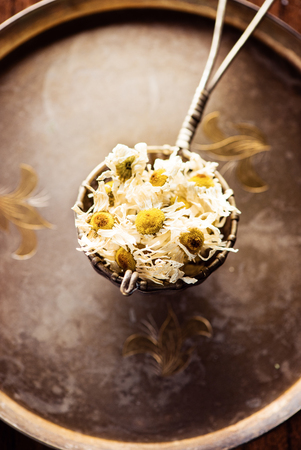 Dried chamomile flowersの写真素材