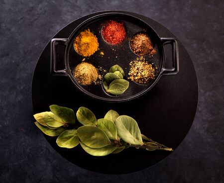 Powder of Indian spices and herbsの写真素材