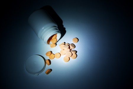 Tablets in dark. Element of design.の写真素材