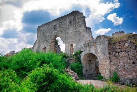 Ruins of old castle. Nature composition.の写真素材