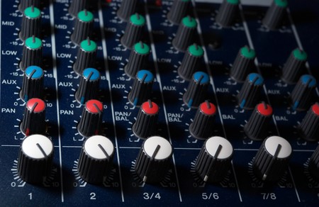 Abstract levels of mixing console.の写真素材