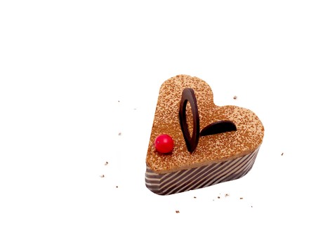 Tasty cake in form of heartの写真素材