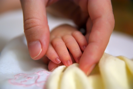 Small baby hand. Element of design.の写真素材