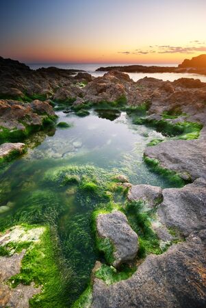 Beautiful seascape. Nature composition of sunset. の写真素材
