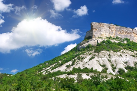 Mountain and blue sky. Composition of nature. の写真素材