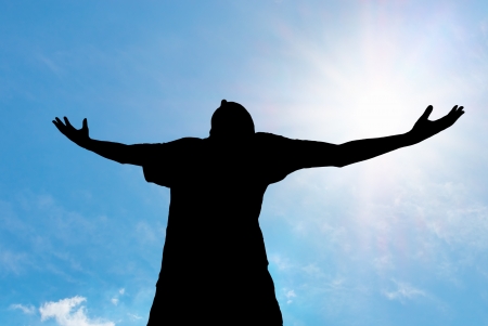 Man worship to God. Element of design. の写真素材
