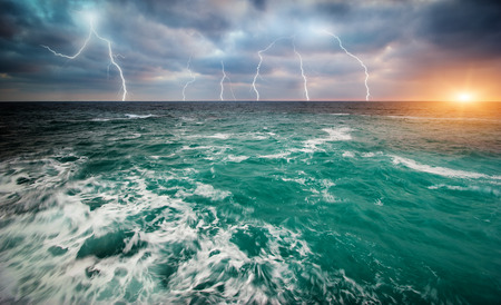 Storm on the sea. Nature design.
