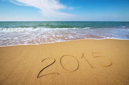 2015 year on the sea shore. Element of design.