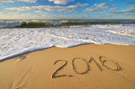 2015 year on the sea shore. Element of design.