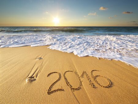 2016 year on the sea shore. Element of design.