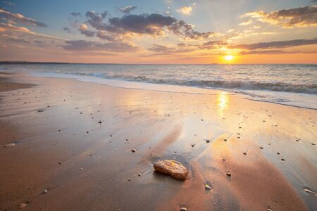 Beautiful seascape sunset. Composition of nature.の写真素材
