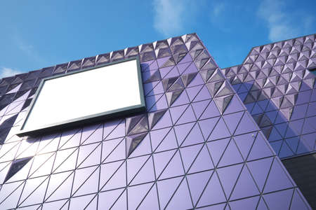 Wall with blank signage - empty banner. Element of design.