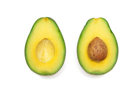 Avocado isolated on white. Element of food design.